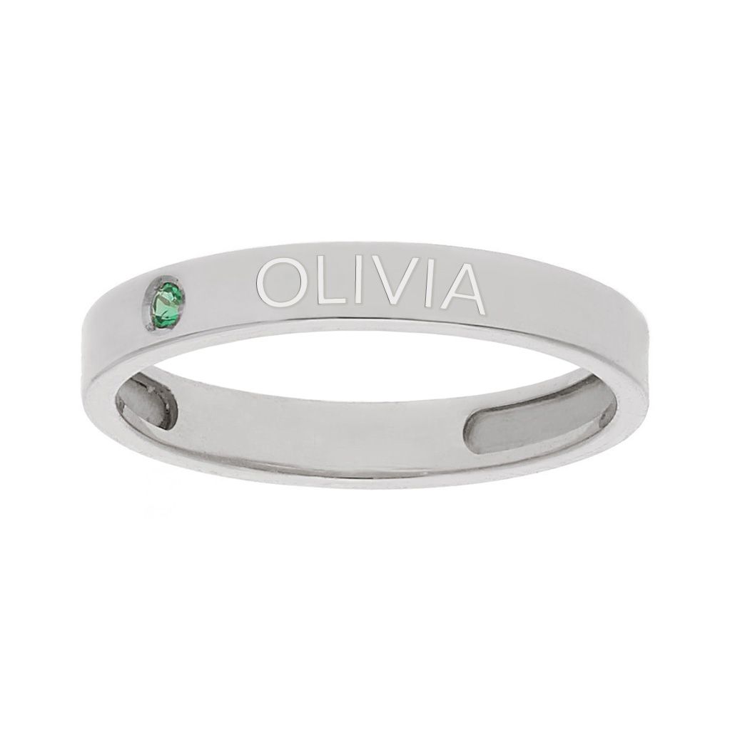 anillo personalizado nombre plata 3mm anillo personalizado nombre plata 3mm verde