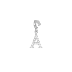 Charm plata ley letras circonitas 9mm Charm plata ley letras circonitas 9mm