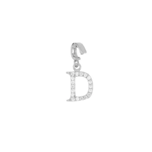Charm plata ley letras circonitas 9mm d