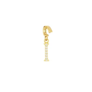 Charm plata ley letras circonitas 9mm i