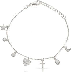 Pulsera plata 925mm mix abalorios