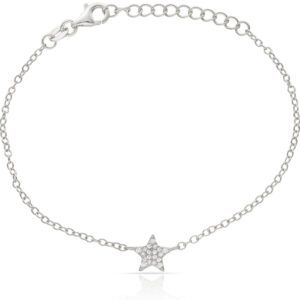 Pulsera plata ley con estrella circonitas
