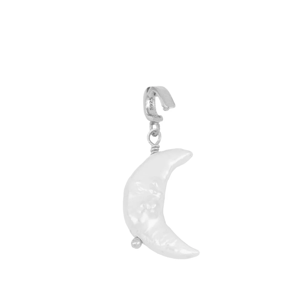 Charm plata ley Luna de perla Baroque pm752Charm plata ley Luna de perla Baroque rodio