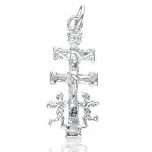 Colgante cruz de Caravaca plata con Cristo 10x23mm