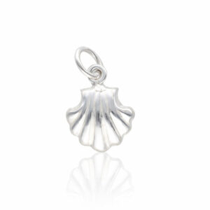 Colgante plata ley concha de santiago 10x10mm