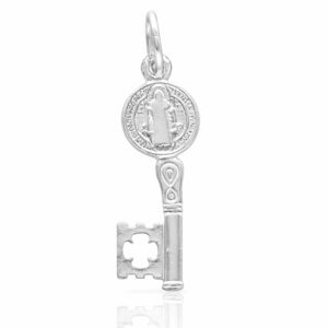 Colgante plata llave de San Benito 7x20mm