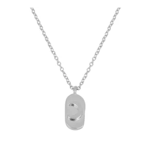 Collar plata con plaquita luna 12x7mm rodio Collar plata con plaquita luna 12x7mm rodio