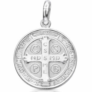 Medalla plata ley San benito 25mm atras Medalla plata ley San benito 25mm atras