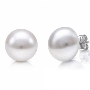 Pendientes plata perlas chinas 12mm