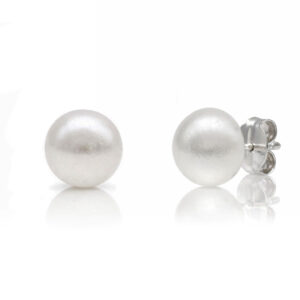 Pendientes plata perlas chinas 8mm