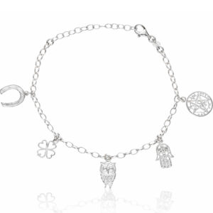 Pulsera rolot plata 925 con amuletos suerte