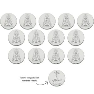 Arras boda personalizadas virgen rocio acero plateado