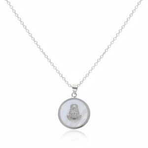 Collar Virgen Rocio en Nacar plata ley
