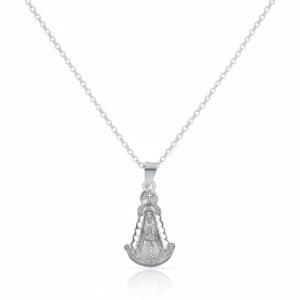 Collar silueta virgen del rocio en plata ley