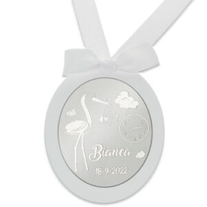 Medalla cuna plata personalizable cicüeña Medalla cuna plata personalizable cicüeña