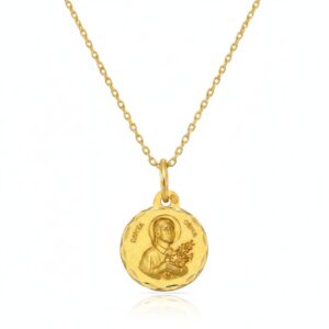 collar santa gema chapada oro