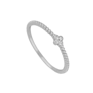Anillo flor circonitas plata 925 - Steli rodio