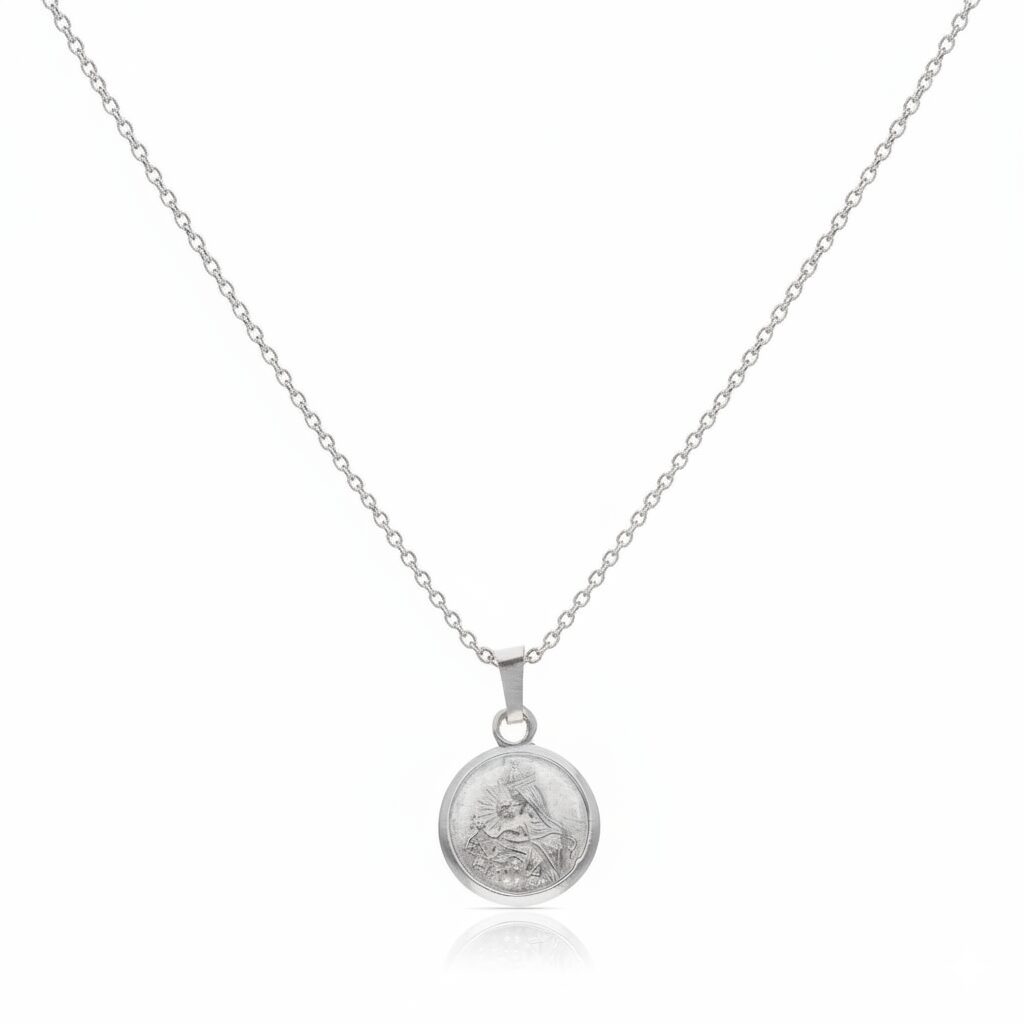 Collar plata 925 medalla San benito Collar plata medalla San benito