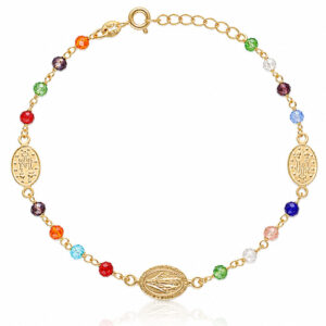 Pulsera Plata chapada oro virgen milagrosa