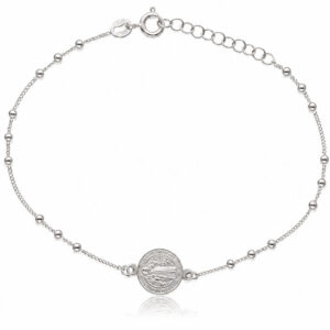 Pulsera San benito plata 925 y bolas