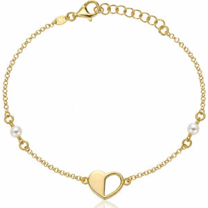 Pulsera corazon y perlas plata ley 925 Pulsera corazon y perlas plata ley 925