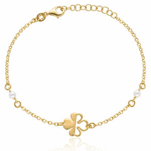Pulsera trebol y perlas plata 925