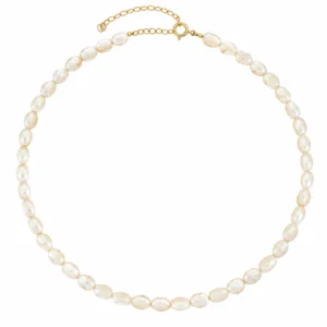 Collar perla australiana oval y plata 925