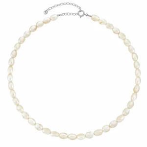 Collar perla australiana oval y plata 925 rodio Collar perla australiana oval y plata 925 rodio