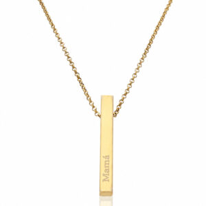 Gargantilla personalizada plata chapada oro barra 2 Gargantilla personalizada plata chapada oro barra 2