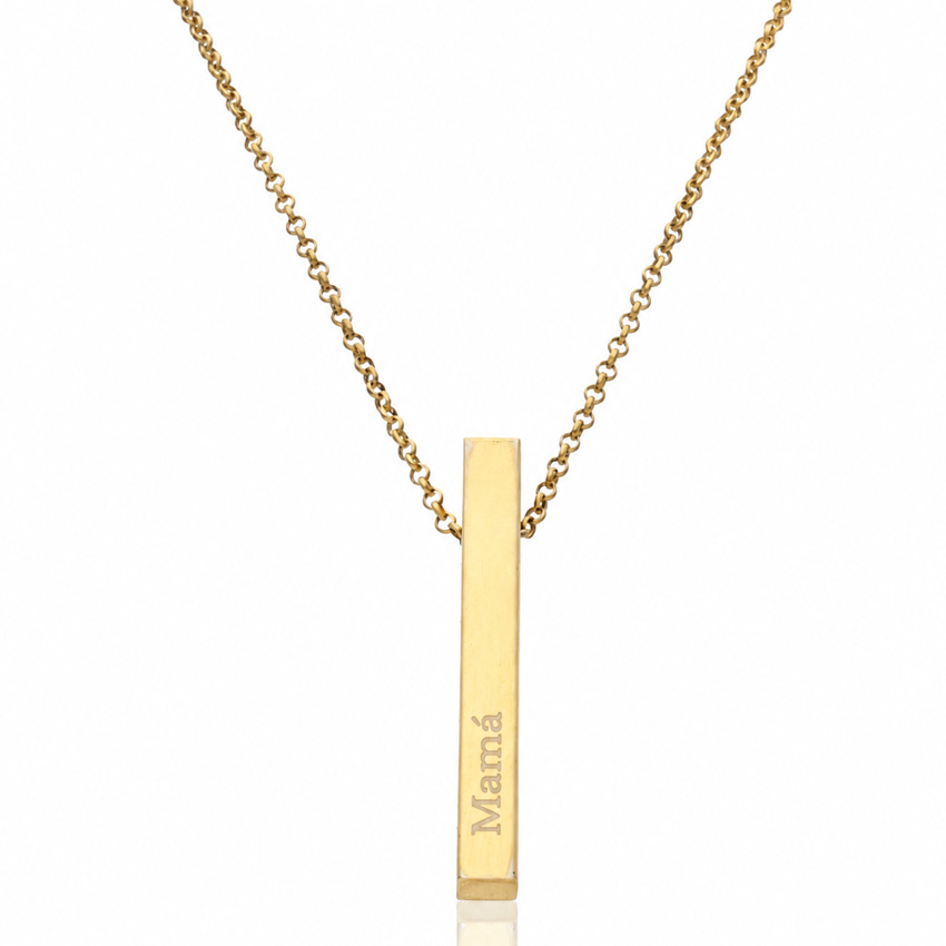 Gargantilla personalizada plata chapada oro barra Gargantilla personalizada plata chapada oro barra 2