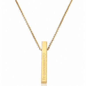 Gargantilla personalizada plata chapada oro barra
