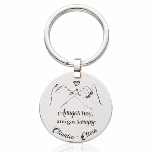 Llavero personalizado de amigas en Plata de Ley 925 “Amigas hoy, amigas siempre”