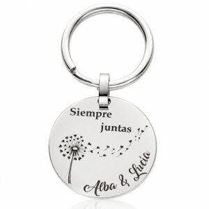 Llavero personalizado de amigas en Plata de Ley 925 con frase “Siempre Juntas”
