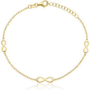 Pulsera plata 3 mini charms infinito
