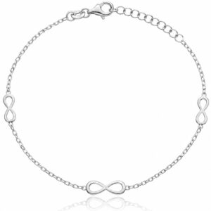 Pulsera plata 3 mini charms infinito pla Pulsera plata 3 mini charms infinito pla