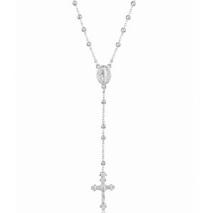 Rosario en Plata de Ley 925 con Virgen Milagrosa y Cruz con Cristo 3mm