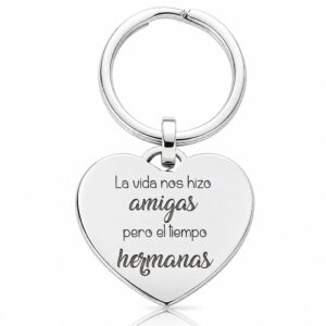 llavero personalizado corazon plata 925 amigas