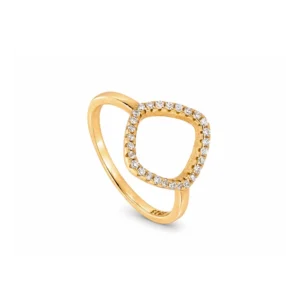 Anillo plata 925 rombo hueco con circonitas