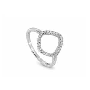 Anillo plata 925 rombo hueco con circonitas rodio Anillo plata 925 rombo hueco con circonitas rodio