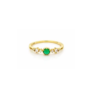 Anillo plata circonita verde - Apple