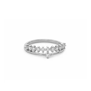 Anillo plata y circonitas doble banda - Usuaia rodio