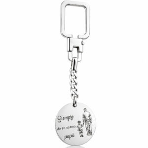 Llavero personalizado para papá en Plata de Ley 925 “Siempre de tu mano, Papá”