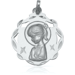 Novedades Medalla Virgen Niña en Plata de Ley 925 calado 20x23 mm