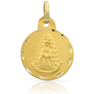 Medalla Virgen del Rocío en plata chapada Oro 16 mm