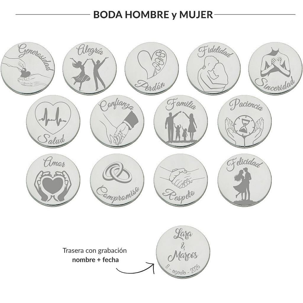 Arras personalizadas plata 925 hombre y mujer Arras personalizadas plata 925 hombre y mujer
