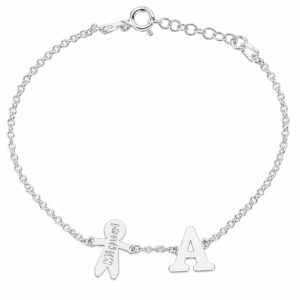Pulsera personalizada con niño e inicial en Plata de Ley 925