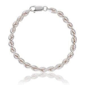 Pulsera plata 925 cordón Salomónico 5mm